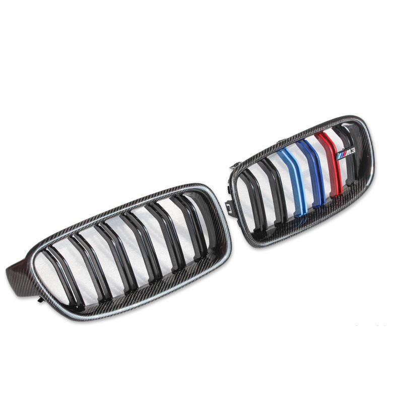 BMW 3 Series M3 F30 F35 Modified Grilles Carbon Fiber Year 2012-2016 3 Colors or Black ABS